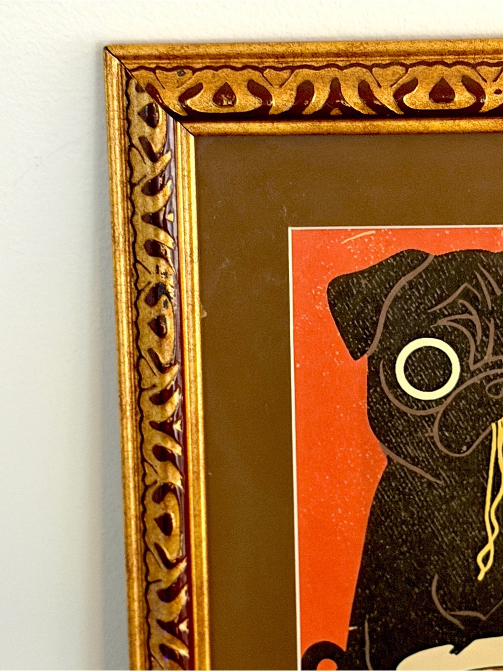 Hungry Pug Eating Ramen Japanese Retro Style Canvas Art Print Vtg Frame Dog Art - Picture 4 of 9